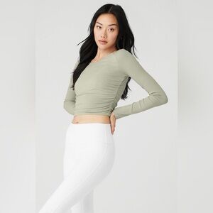 ALO Yoga | Tops | Alo Gather Long Sleeve Limestone | Poshmark